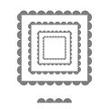 Brushs patterns in a square line black shape design vector graphic frames with fully editable stroke width
