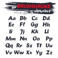 Brushstroke Alphabet Font. Grunge style. Typography alphabet for your designs.