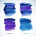 Brushstroke banners. Ink blue watercolor spot