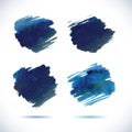 Brushstroke banners. Ink blue watercolor spot