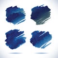 Brushstroke banners. Ink blue watercolor spot