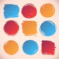 Brushstroke round and square backgrounds. Royalty Free Stock Photo