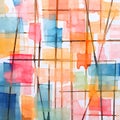 Brushstrokes and Colorful Lines: Watercolor and Crayon Blend Pattern, Generative AI