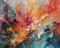 Brushstrokes of paint. Modern art. Colorful print .Abstract art background. rough abstract painting on canvas. Color texture. Royalty Free Stock Photo