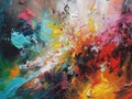 Brushstrokes of paint. Modern art. Colorful print .Abstract art background. rough abstract painting on canvas. Color texture. Royalty Free Stock Photo
