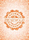 Brushwood abstract orange mosaic emblem EPS10