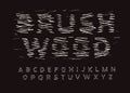 Brushwood letters set. Dry firewood style vector latin alphabet. Heap deadwood Font. Typography design.