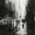 Brushwork Poster Art -Rainy Day in the City