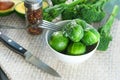 Brussel sprouts in a bowl