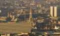 Brussels from above. Sky view over the most well known places in the city. Grand Place