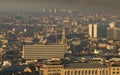 Brussels from above. Sky view over the most well known places in the city. Grand Place Royalty Free Stock Photo