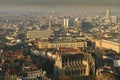 Brussels from above. Sky view over the most well known places in the city. Grand Place Royalty Free Stock Photo