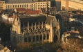 Brussels from above. Sky view over the most well known places in the city. Grand Place Royalty Free Stock Photo