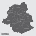 Brussels administrative map Royalty Free Stock Photo