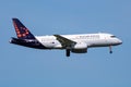 Brussels Airlines Sukhoi SSJ-100 Superjet EI-FWF passenger plane arrival and landing at Vienna Airport