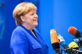 Angela Merkel, Chancellor of Germany, during arrival to NATO SUMMIT 2018 Royalty Free Stock Photo