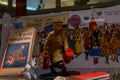 Brussels, Belgium - April 2017: A bust of cartoon character Tintin along with the dog Snowy in the city of Brussels, Belgium