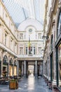 Beginning of the King`s gallery in the Saint-Hubert Royal Galleries in Brussels, Belgium Royalty Free Stock Photo