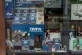 Brussels, Belgium - April 17 : Memorabilia of Tintin, the cartoon character popularised by Herge comics displayed on a shop