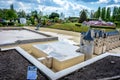 BRUSSELS, BELGIUM - 17 April 2017: Miniatures at the park Mini-Europe - reproduction of the castle in Chenonceaux, France Royalty Free Stock Photo