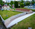 BRUSSELS, BELGIUM - 17 April 2017: Miniatures at the park Mini-Europe - reproduction of the Villa Rotonda in Vicenza, Italy