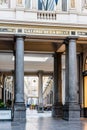 Beginning of the Queen`s gallery in the Saint-Hubert Royal Galleries in Brussels, Belgium Royalty Free Stock Photo