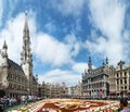 Brussels, Belgium - August 19, 2019: The flower carpet in Brussels Central square is devoted to Guanajuato a Mexican region