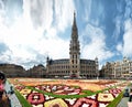 Brussels, Belgium - August 19, 2019: The flower carpet in Brussels Central square is devoted to Guanajuato a Mexican region
