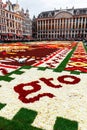 Brussels, Belgium, August 18 2018. Flower-carpet on the Grand-Place. The 2018 theme of the flower carpet is Mexico. Royalty Free Stock Photo