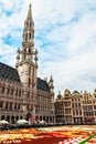 Brussels, Belgium, August 18 2018. Flower-carpet on the Grand-Place. The 2018 theme of the flower carpet is Mexico. Royalty Free Stock Photo