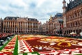 Brussels, Belgium, August 18 2018. Flower-carpet on the Grand-Place. The 2018 theme of the flower carpet is Mexico. Royalty Free Stock Photo