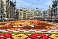 Brussels, Belgium. Grand Place during Flower Carpet Festival. Royalty Free Stock Photo