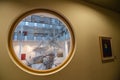 Brussels, Belgium, August 2019. At the headquarters of the European Parliament a modern metal sculpture represents the