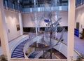 Brussels, Belgium, August 2019. At the headquarters of the European Parliament a modern metal sculpture represents the