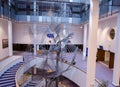 Brussels, Belgium, August 2019. At the headquarters of the European Parliament a modern metal sculpture represents the