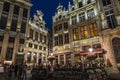 View of the Grand Place at night in Brussels, Belgium Royalty Free Stock Photo