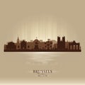 Brussels Belgium city skyline vector silhouette