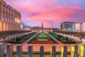 Brussels, Belgium Park and Cityscape at Dusk Royalty Free Stock Photo