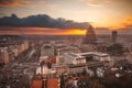 Brussels, Belgium Cityscape from Above at Dusk Royalty Free Stock Photo