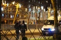 Belgian policemen at night