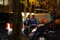 Belgian policemen at night