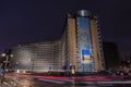 Berlaymont building, seat of the European Commission by night Royalty Free Stock Photo