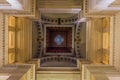 BRUSSELS, BELGIUM - DECEMBER 17, 2018: Ceiling in the Palais de Justice (Law Courts of Brussels), Belgi Royalty Free Stock Photo
