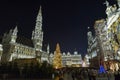 BRUSSELS, BELGIUM - DECEMBER 05 2016 - Christmas sound and lights show on the Grand Place