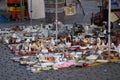 Group of vintage objects in a flea market