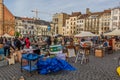 BRUSSELS, BELGIUM - DECEMBER 18, 2018: Marolles Flea Market at the Jeu de Balle square in Brussels, capital of Belgi