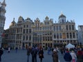 Brussels, Belgium - December 12, 2019: Panorama of The Grand Place in Brussels in a beautiful winter day, Bruxelles Royalty Free Stock Photo