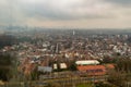 Panoramic view from Atomium observation deck in Brussels, Belgium on December 30, 2018.