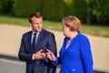 Emmanuel Macron, President of France and Angela Merkel, Chancellor of Germany