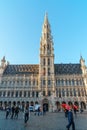 Brussels, Belgium - 21.01.2019: Grand Place Grote Markt with Town Hall Hotel de Ville and Maison du Roi King`s House or Royalty Free Stock Photo